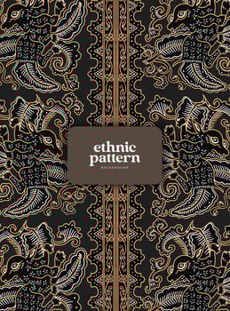 luxury Indonesian batik pattern illustration vector