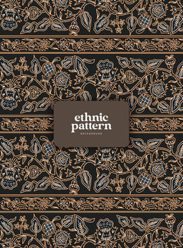 Ethnic vector Indonesian floral batik pattern template