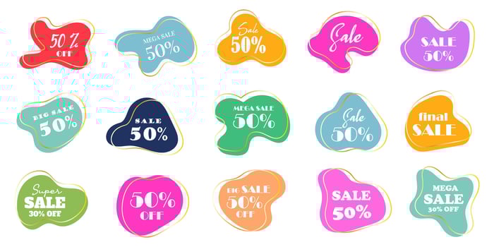 Set of Sale badges.Template banner shopping badges, Sale tags and labels. sale, discount, shop, special offer, sale Elements design vector
