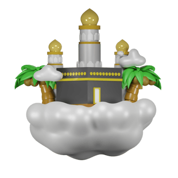 3d render illustration of islamic ramadan maulid icon on cloud png