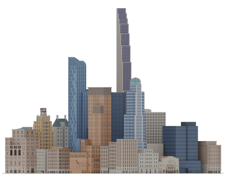 3D Illustration Cartoon City Scape Building skyscraper nyc png