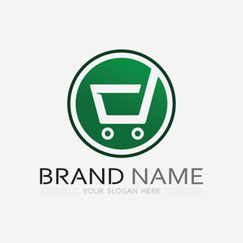 basket and cart icon and logo vector design shopping illustration