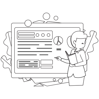 Accountant Teacher Outline 2D Illustration png