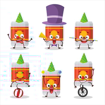 Cartoon character of beer bottle with various circus shows vector