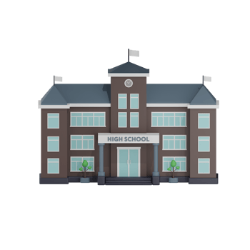 School Building 11 3D Illustration png