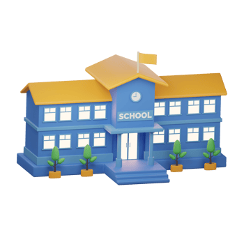 School Building 3 Left Angle 3D Illustration png
