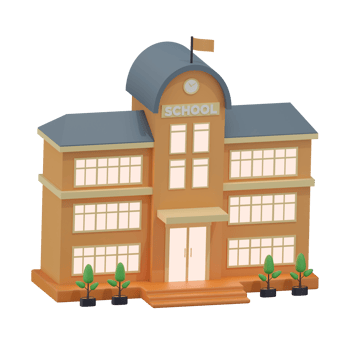 School Building 7 Left Angle 3D Illustration png