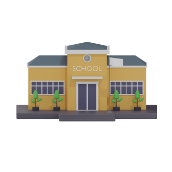 School Building 13 3D Illustration png