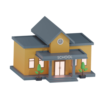 School Building 16 Left Angle 3D Illustration png