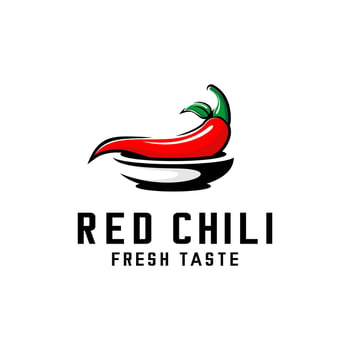 vector illustration of red chili logo, restaurant logo, market, shop