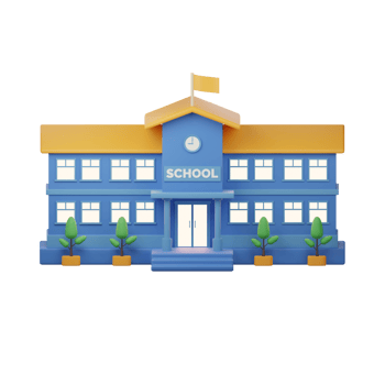 School Building 3 3D Illustration png