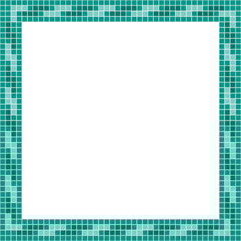 Green tile frame, Mosaic tile frame, Tile frame, Seamless pattern, Mosaic frame seamless pattern, Mosaic tiles texture or background. Bathroom wall tiles, swimming pool tiles with beautiful pattern. vector