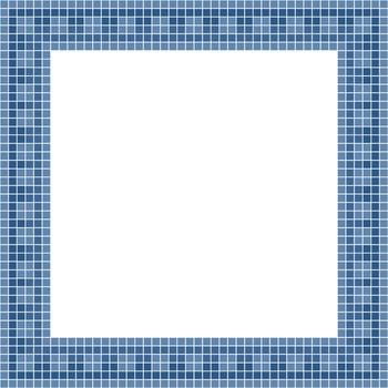 Navy blue tile frame, Mosaic tile frame, Tile frame, Seamless pattern, Mosaic frame seamless pattern, Mosaic tiles texture or background. Bathroom wall tiles, swimming pool tiles. vector