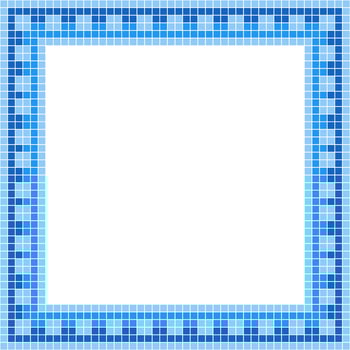 Blue tile frame, Mosaic tile frame, Tile frame, Seamless pattern, Mosaic frame seamless pattern, Mosaic tiles texture or background. Bathroom wall tiles, swimming pool tiles with beautiful pattern. vector