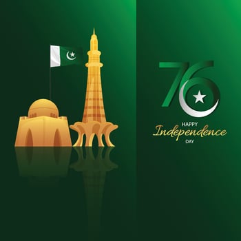Pakistan independence day 14 august vector