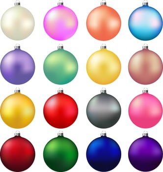 A set of colorful Christmas balls vector