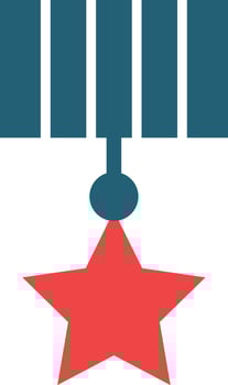 Star Medal Glyph Two Color Icon For Personal And Commercial Use. vector