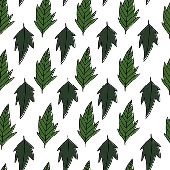 Seamless pattern with holly leaves. A pattern with a natural motif vector