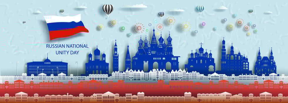 Anniversary celebration Russian National Unity Day. vector