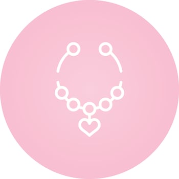 Heart Shaped Necklace Vector Icon