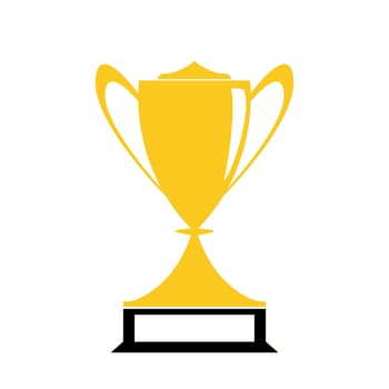 Trophy cup. Champion trophy, shiny golden cup award. Winner prize, champions realistic vector celebration winning concept