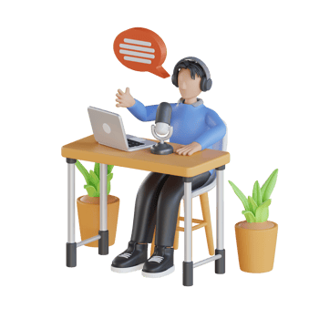 People Podcast 3D Illustrations png