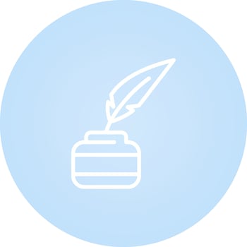 Quill pen with inkwell Vector Icon
