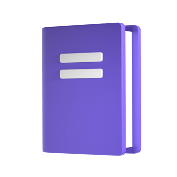 3d violet cute empty notepad book stationery for school isolated transparent png. Simple render illustration. Design element for posters, banners, calendar and greeting card png