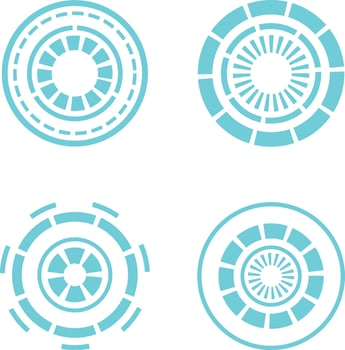 Futuristic Circle Hud. Title callouts and frames in Sci-Fi style. Bar label, bar box call info.Vector Pro vector
