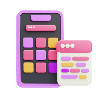 Mobile User Interface 3D Illustration png