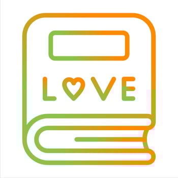 Love story book Vector Icon