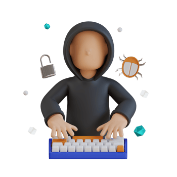 Hacker Cyber Security 3D Illustrations png