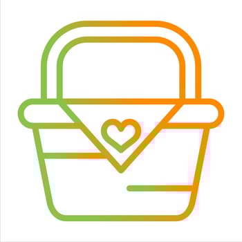 Romantic picnic basket Vector Icon