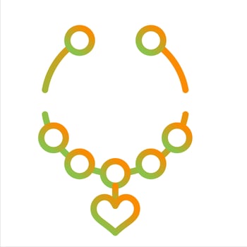 Heart Shaped Necklace Vector Icon