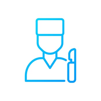 Surgical care pixel perfect gradient linear vector icon. Pathology treatment. Surgical procedure. Medical clinic. Thin line color symbol. Modern style pictogram. Vector isolated outline drawing