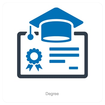 Degree and certificate icon concept vector