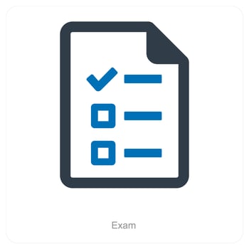 Exam and list icon concept vector
