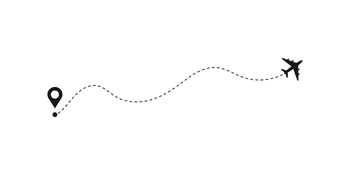 Airplane routes vector icon. Plane paths symbol. rip, travel, holiday vector icon