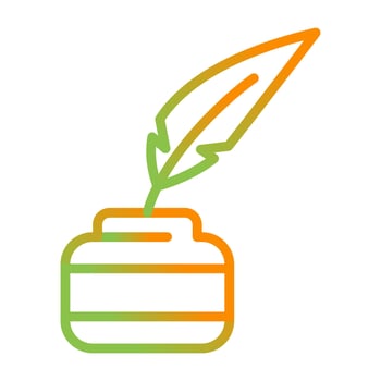 Quill pen with inkwell Vector Icon