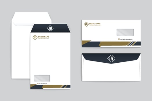 Professional envelope mockup vector