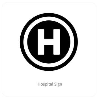 hospital sign and symbol icon concept vector