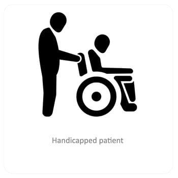 handicapped patient and disabled icon concept vector