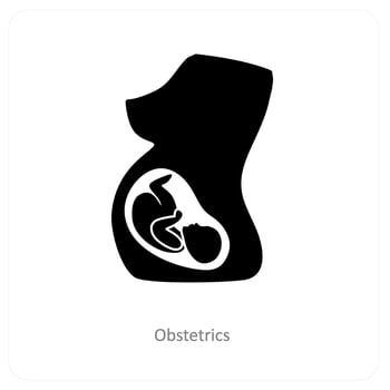 obestetrics and fetus icon concept vector