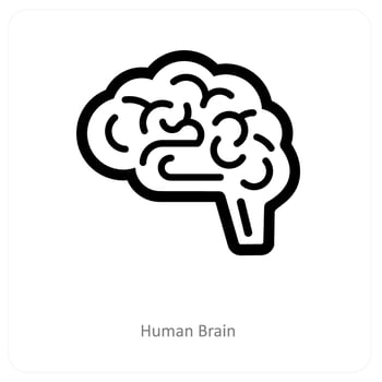 human Brain and mind icon concept vector