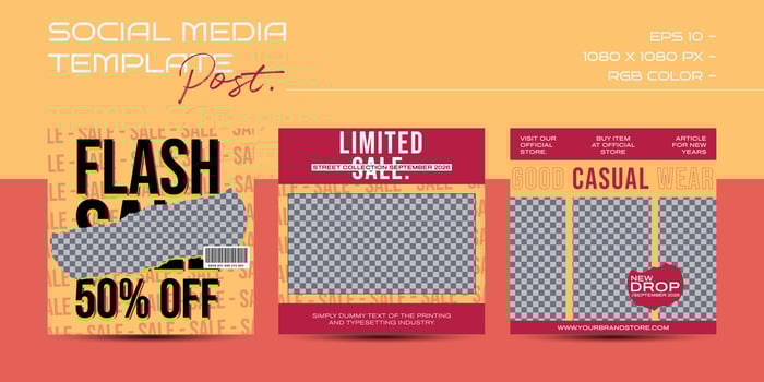 Modern urban futuristic streetwear fashion design for social media post template vector