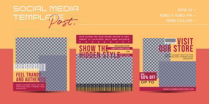 Modern urban futuristic streetwear fashion design for social media post template vector