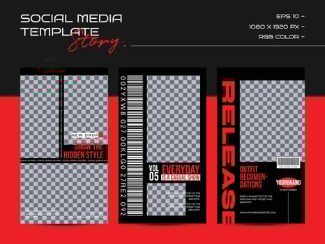 Modern urban futuristic streetwear fashion design for social media story template vector