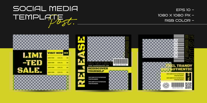 Modern urban futuristic streetwear fashion design for social media post template vector