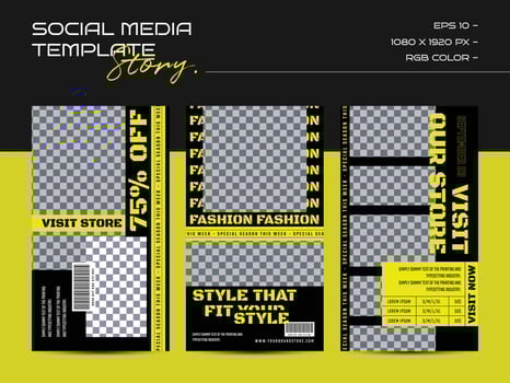 Modern urban futuristic streetwear fashion design for social media story template vector
