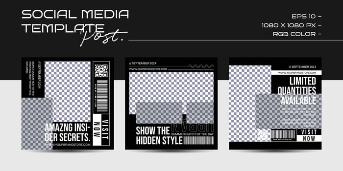 Modern urban futuristic streetwear fashion design for social media post template vector